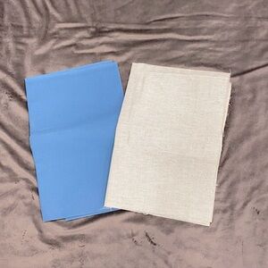 Lot of 2 Blue and Natural Aida cross stitch embroidery Fabric
